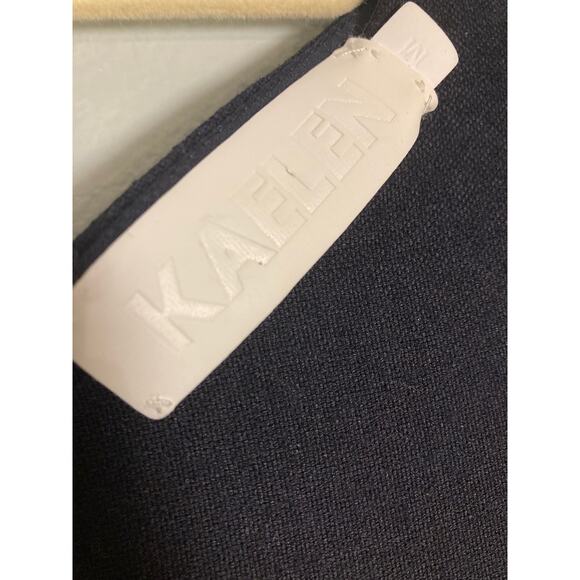 KAELEN Navy Blouse Pleated Perfection Wool Tucked Top Maternity ~ Sz M ~ NWT - Picture 5 of 9